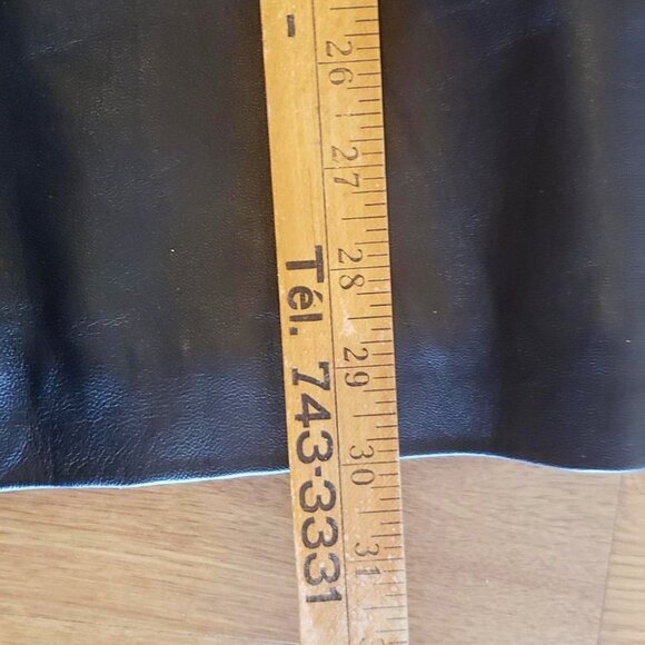 Black genuine leather coat large (medium) - Picture 6 of 10